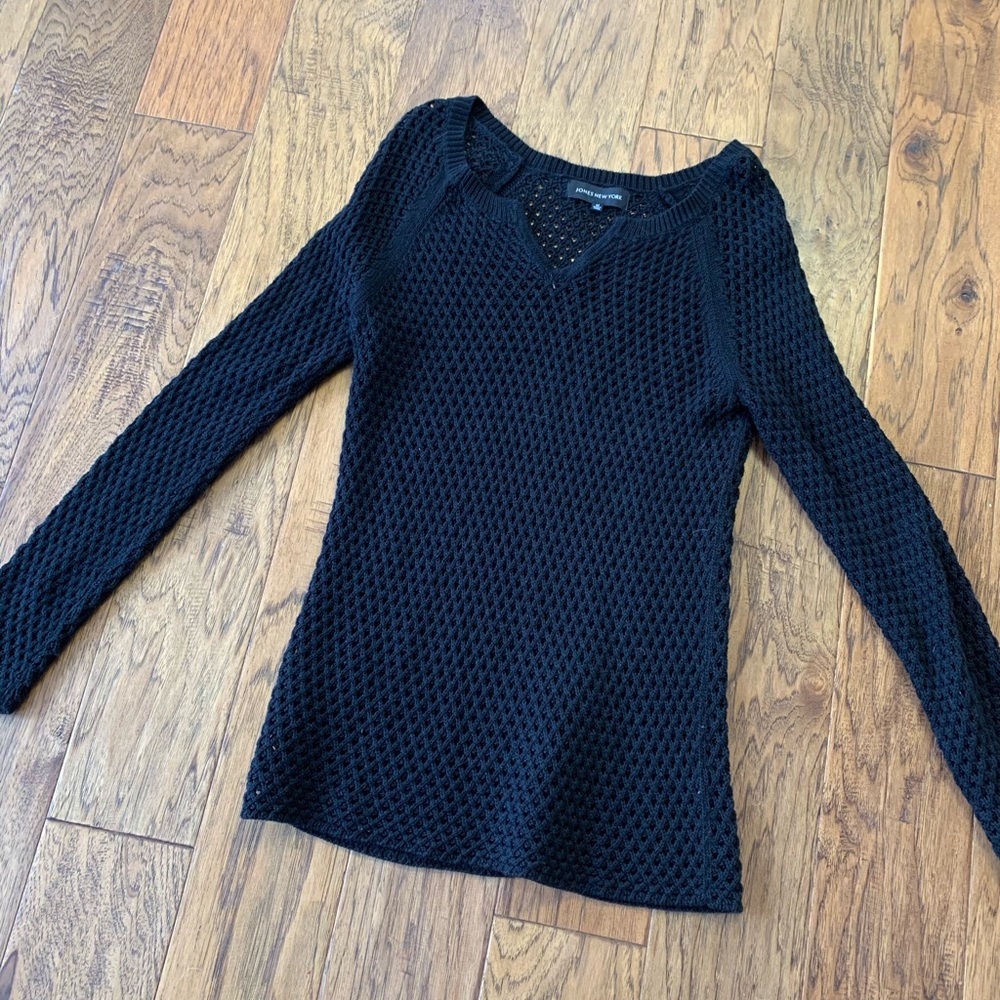 Jones New York fishnet sweater